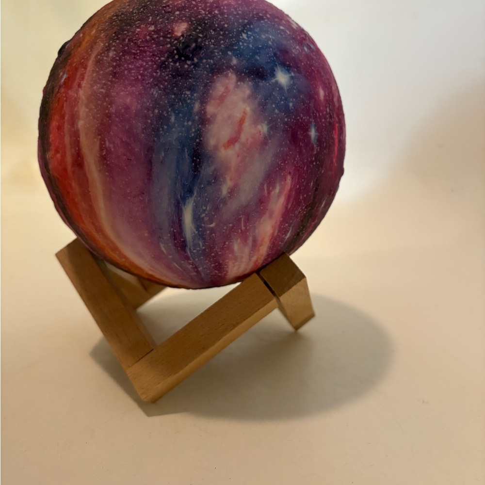 🌌✨ Galaxy Lamp w/ Wooden Stand – Super Cute Room Decor! ✨🌌  $8‼️